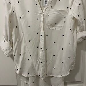 Velvet Heart Light Flowy Star Print Blouse XS
